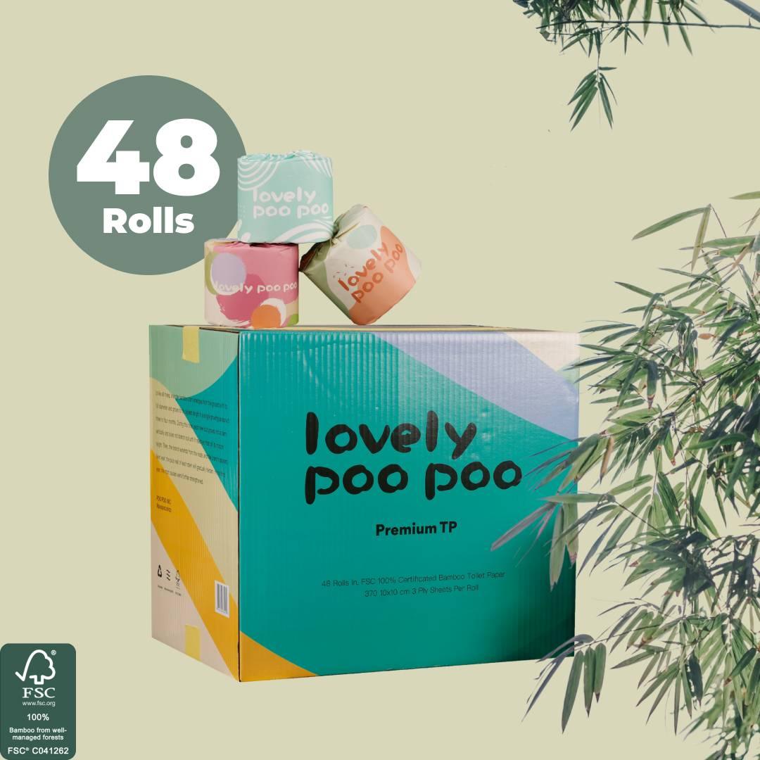 Premium 100% Bamboo Toilet Paper - 24/48Rolls